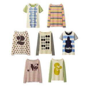 7 - House Industries x Uniqlo Colorful Striped Typography T-Shirts Font Nerd L